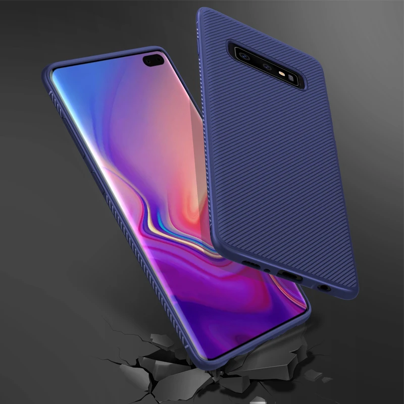 For Samsung Galaxy S10 Plus Case Silicone Carbon Fiber Texture Soft TPU Cover Coque S10e Phone Cases Funda |