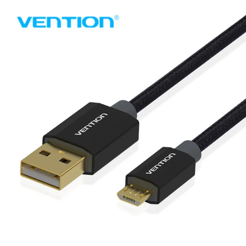 

Vention Micro USB Cable Braided Wire Metal Shell Gold-plated Connector Android USB Cable for Samsung / Sony / Xiaomi / Huawei