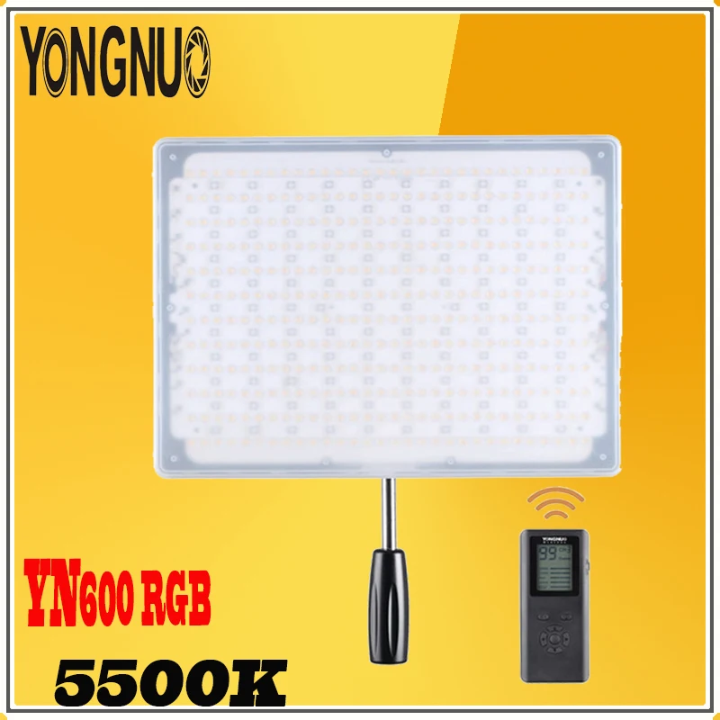 YONGNUO YN600 Профессиональный RGB 5500K + Регулируемая яркость CRI&gt95 с пультом