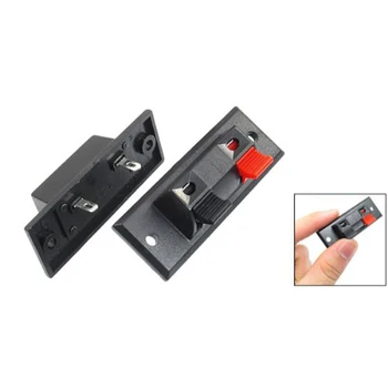 

TOYL 10 Pcs Single Row 1 Red 1 Black 2 Position Push Type Speaker Terminals