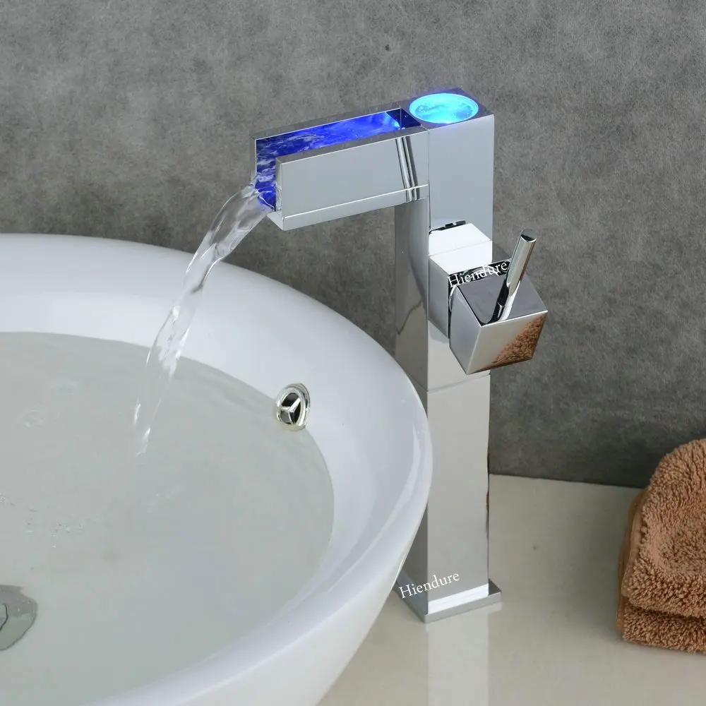 Beelee BL0616AF светодиодный смеситель для раковины, хромированный латунный кран для ванной комнаты