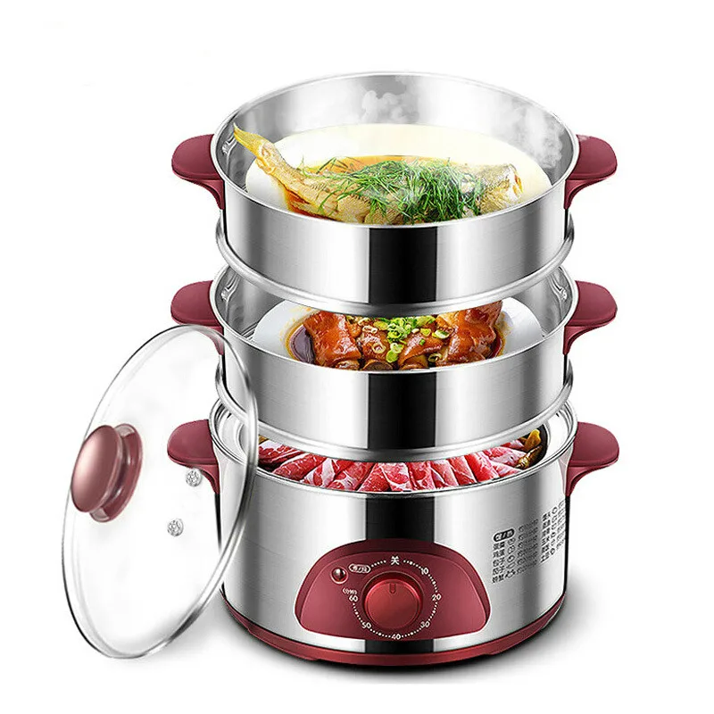 

Multi-function Electric Steamer Smart Cooking Pot Cooking Pot Household High Capacity Stainless Steel Timing Anti-dry