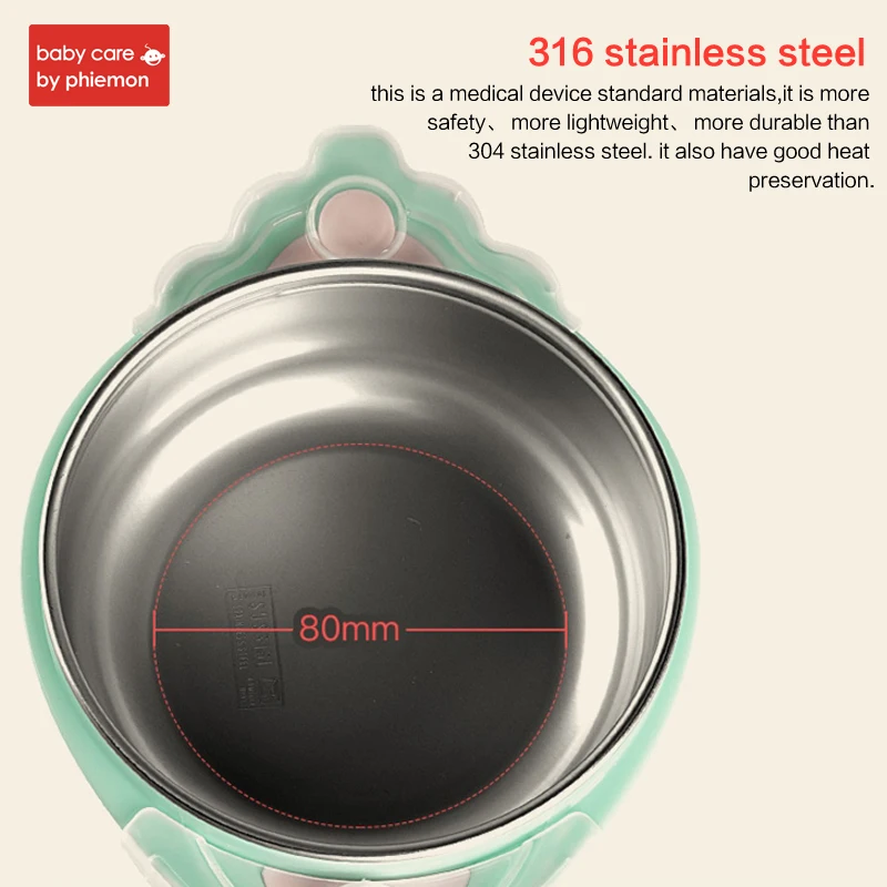 BabyCare 5Pcs/ Set Baby Silicone Stainless Steel Tableware Feeding Dish Kids Sucker Spoon Fork Cup Baby Food Training Container