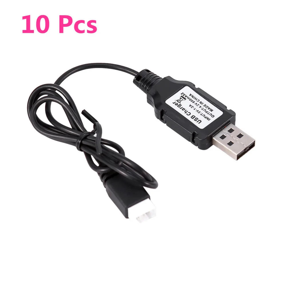 10PCS PACK Brand New 4.2V Lipo Battery USB Charger Cable for WLtoys