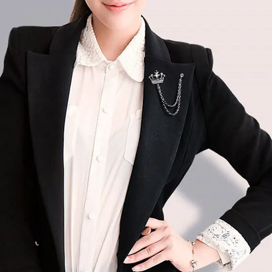 

H:HYDE Vintage Crown and Sword Brooch rhinestone brooches bijuterias Jewelry women brooch lapel pin on the collar