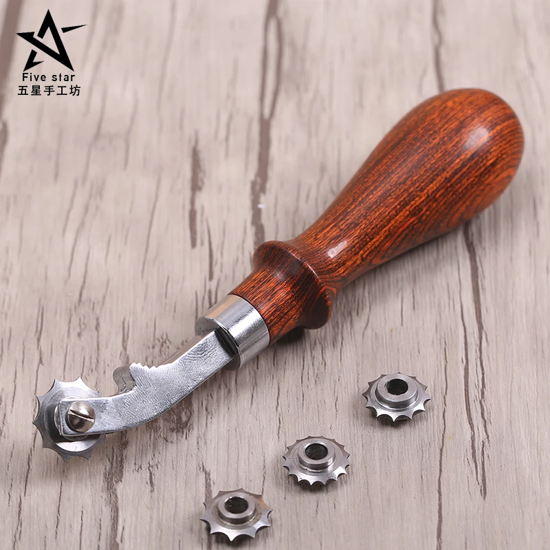 4-wheel Leather Craft Tool Auxiliary Cutting Pitch and DIY Process Spacing Round Scriber Ling Wheel High Quality | Дом и сад