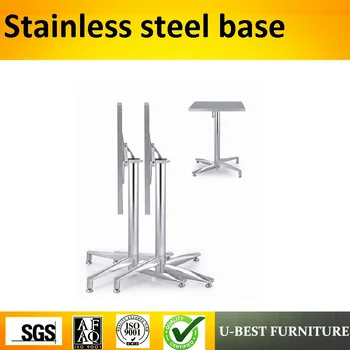 

U-BEST square table base stainless steel adjustable height metal table legs for factory custom made wooden table tops
