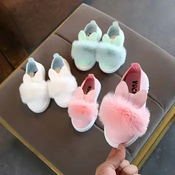 

Princess Infant Kid Baby Girls Rabbit Anti-slip Soft Sole Baby Shoes Fluffy