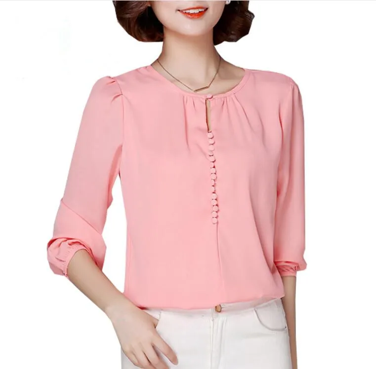 Plus Size XXXL Women blouses Long Sleeve Clothing Fashion Chiffon