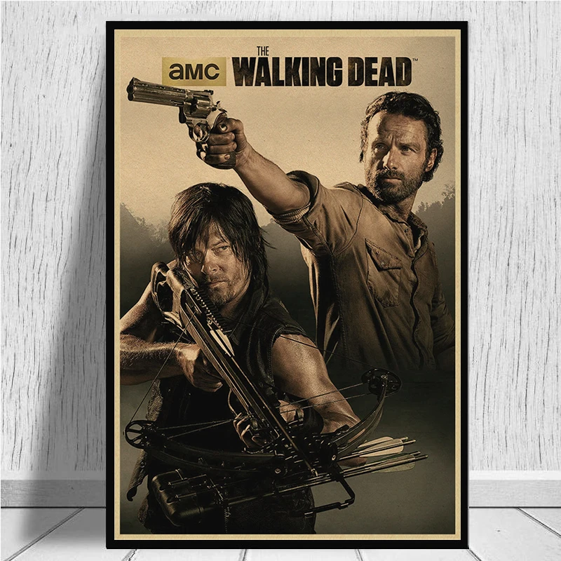The Walking Dead Season 7 retro Kraft Posterv Wall Sticker Home Bar Posters Home Decor Gift