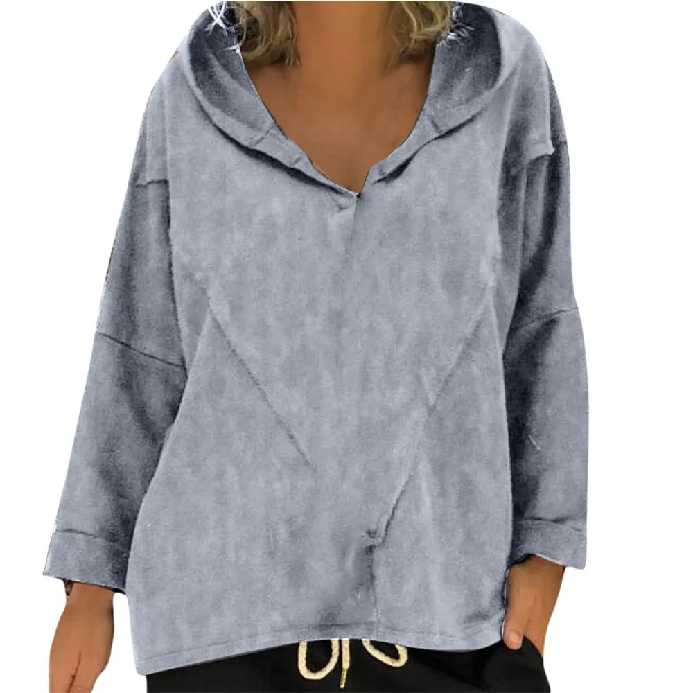 هوديس بلوزات جديد النساء الجمجمة طباعة زائد حجم طويلة الأكمام البلوز قناع السترة سيدة فضفاض قمم عارضة الشارع الشهير