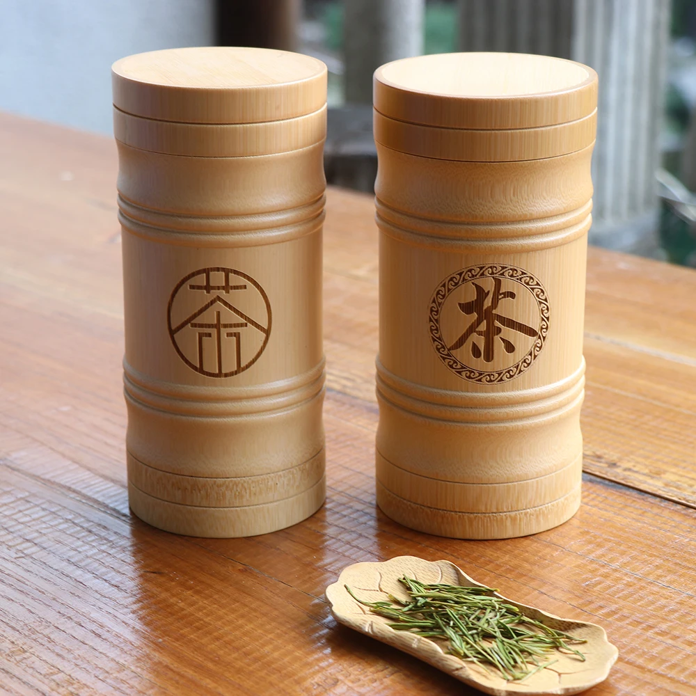 

bamboo kitchen storage bottles for bulk products handmade jar container airtight with lid decorative cans tea chests receive