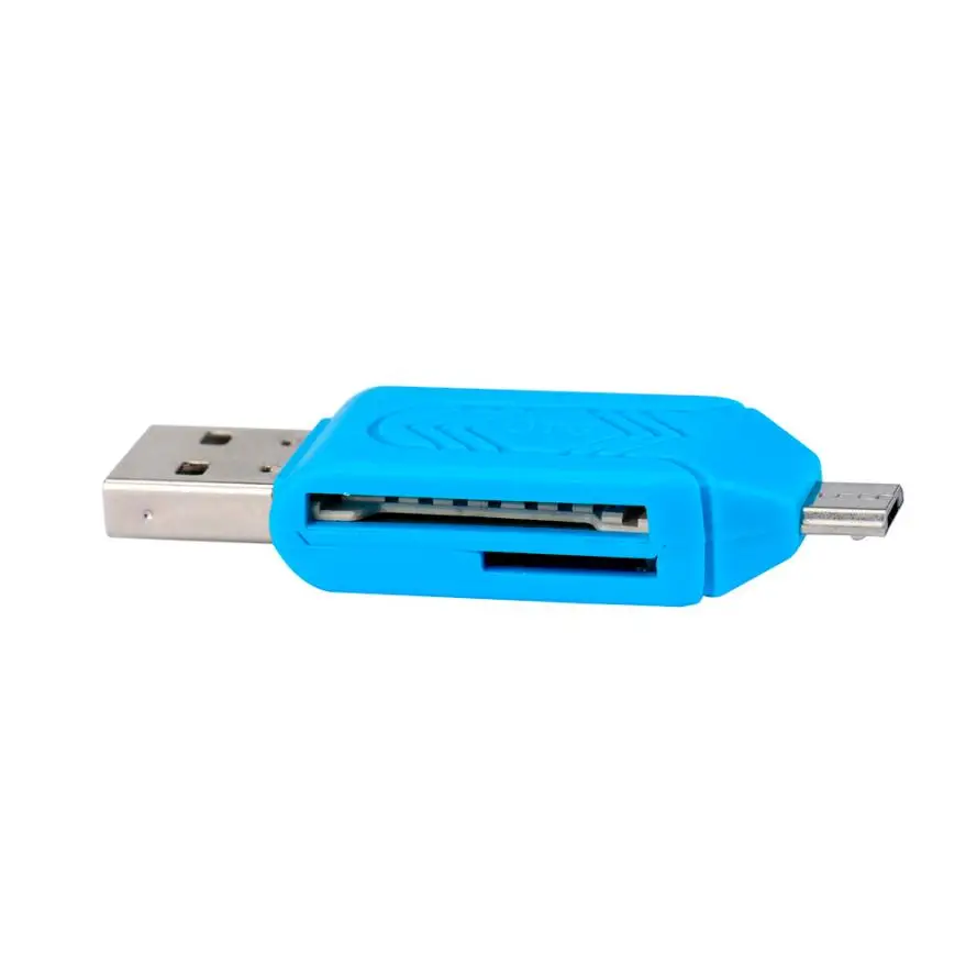 

High Speed MINI USB 2.0 +OTG Micro SD/SDXC TF Card Reader Adapter U Disk drop shipping Jan17