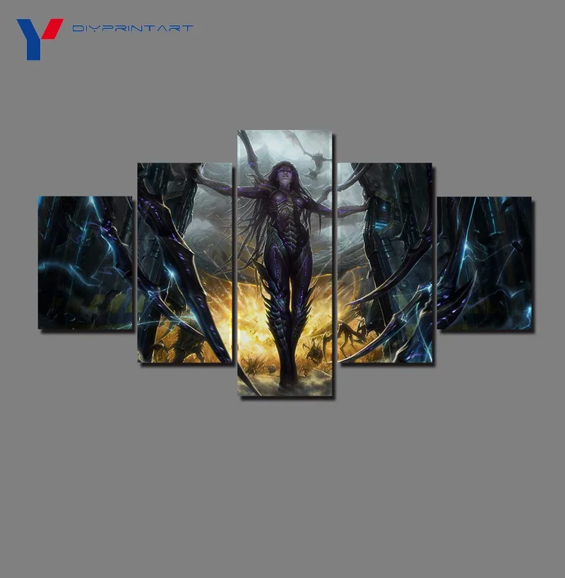 Игровой постер StarCraft 2 Heart of The Swarm 5 панелей художественная живопись украшение для