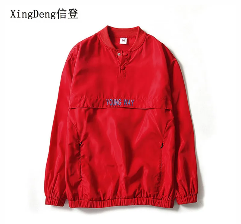 XingDeng модная ветровка, куртка-бомбер для мужчин, брендовая, новая, светоотражающая куртка, большой размер 4XL, chaqueta hombre - Цвет: Красный