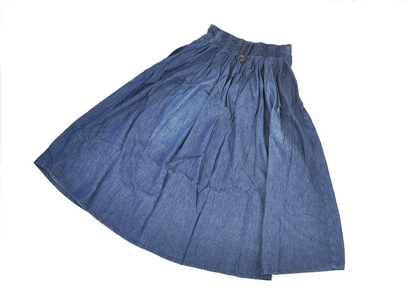 Voobuyla летняя уличная стильная женская джинсовая юбка с высокой талией, длинная Модная Джинсовая юбка, женские плиссированные джинсовые юбки для девочек
