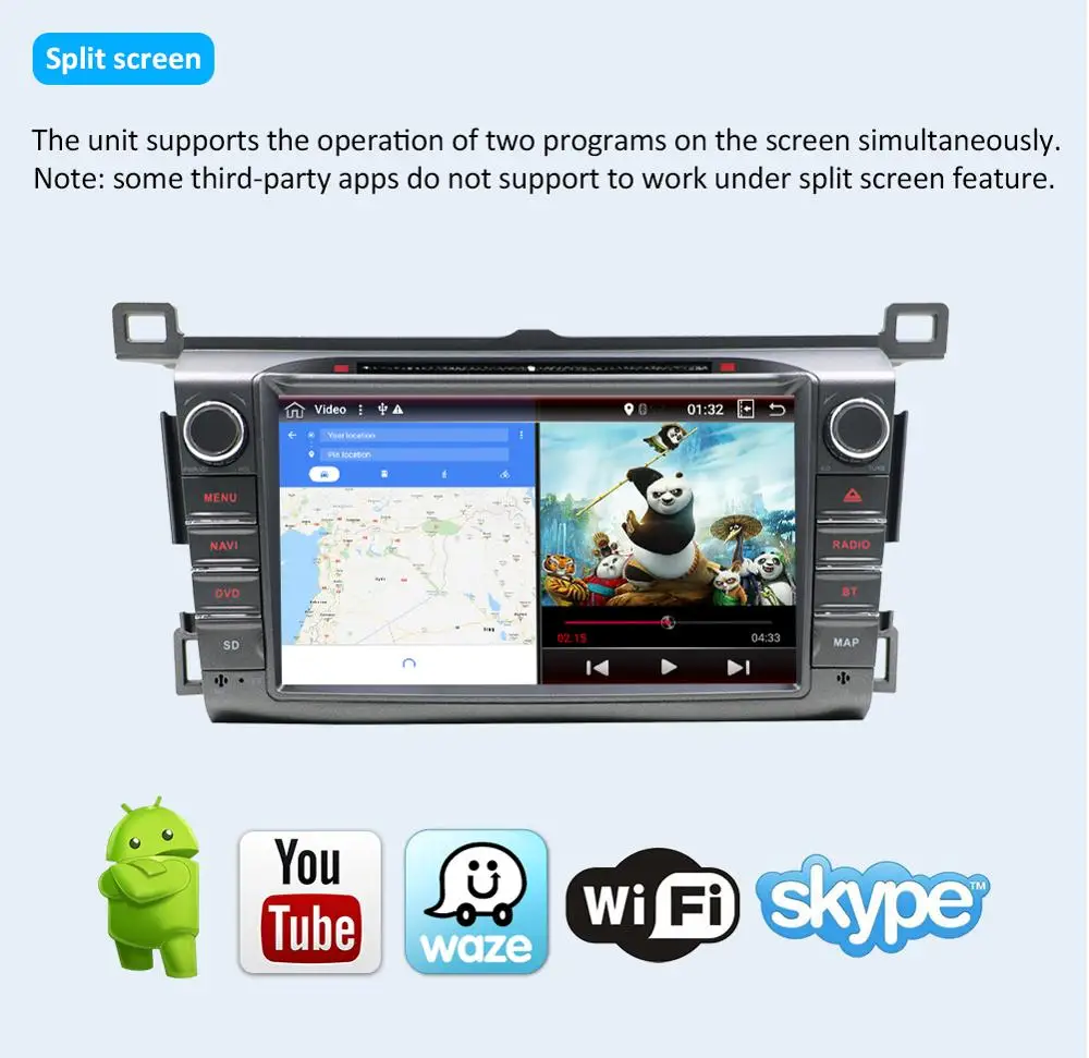 Sale Octa core Android 8.1 2 din car dvd For RAV4 2013 2014 2015 with WiFi 3/4G RDS USB Bluetooth auto-radio car gps navigation 5