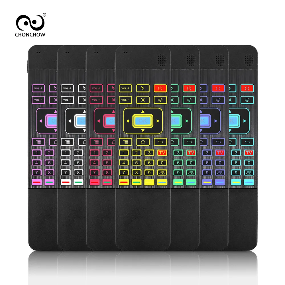 

T3 Air Mouse 2.4G wireless 7 Color Backlit Smart Remote Control with QWERTY Keyboard for X96 H96 Pro Android TV Box