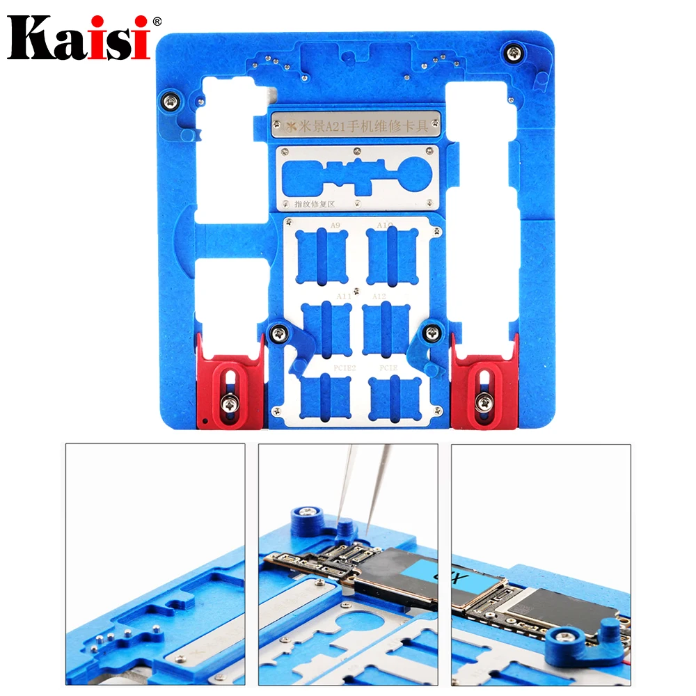 Ceny Kaisi A21 + naprawy płyty PCB uchwyt dla iPhone XR 8 8 + 7 6 6 s 6sp 5S 5C dla A8 A9 A10 płyta układu oprawa 12 w 1