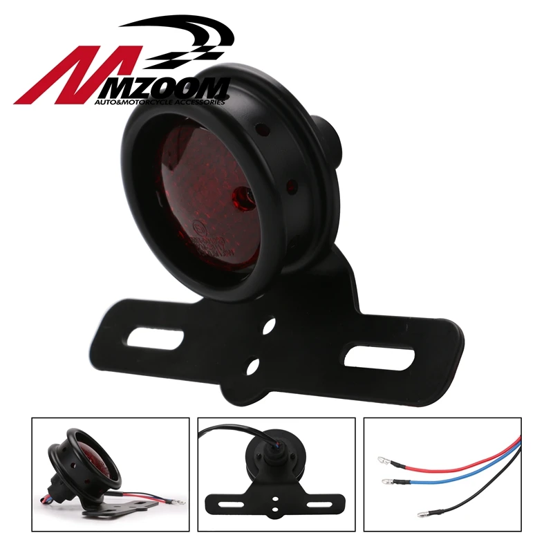 Motorcycle LED Retro Custom Iron Motorcycle Taillights License Plate Light Brake Stop font b Lamp b