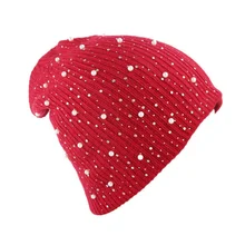 Уличная голова бегущая Алмазная жемчужная шляпа с точками шапка женская ветрозащитная холодная защита ушей теплая вязаная шерстяная шапка