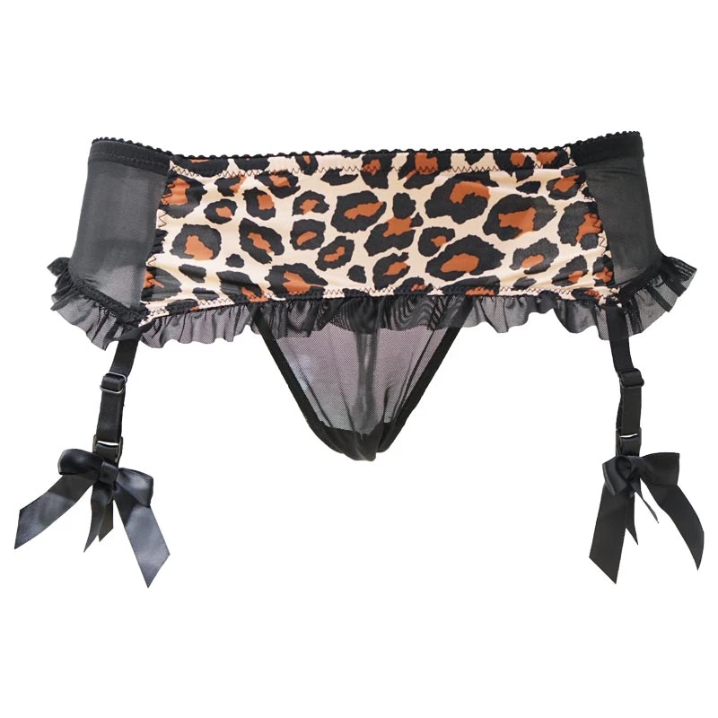 leopard print garter belt