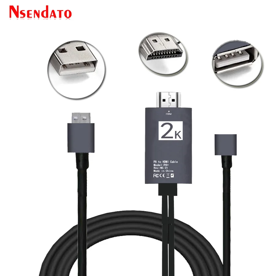 1080P 2 In 1 USB To HDMI HDTV Cable Converter USB2.0 USB 2.0 Mobile