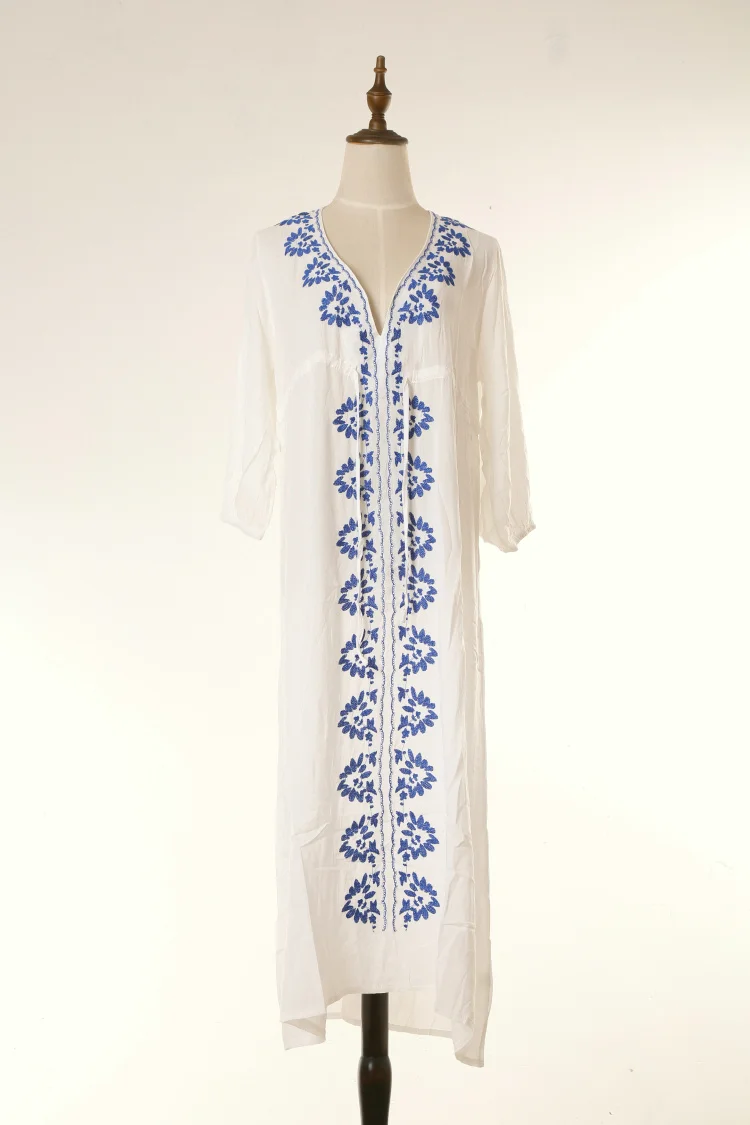V Neck Cotton Crochet Bikini Cover Up