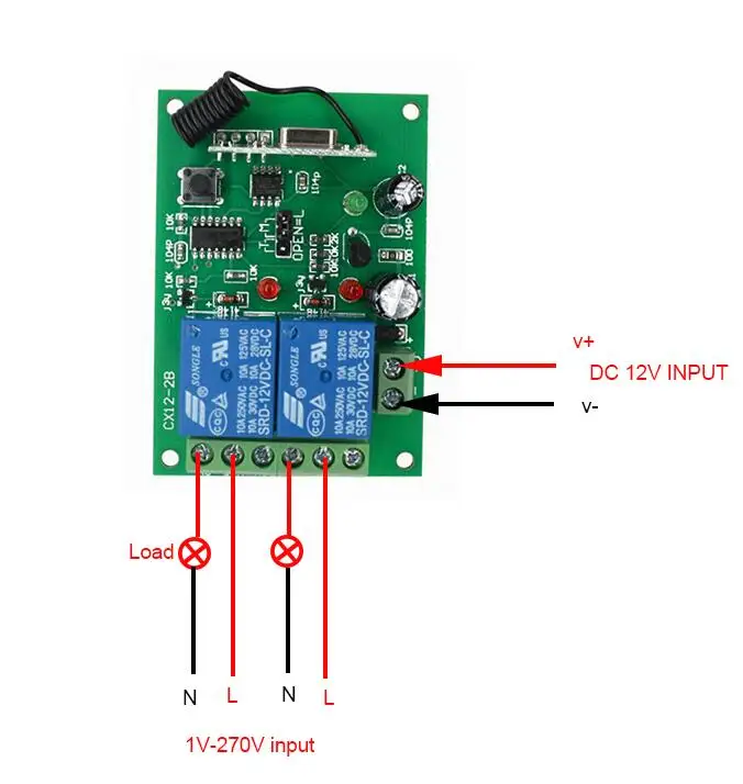 Дальняя дистанция 12 В 2CH DC12V 10A реле 2 CH Беспроводной RF пульт дистанционного управления переключатель для гаражной двери ворот лампа открывания окон