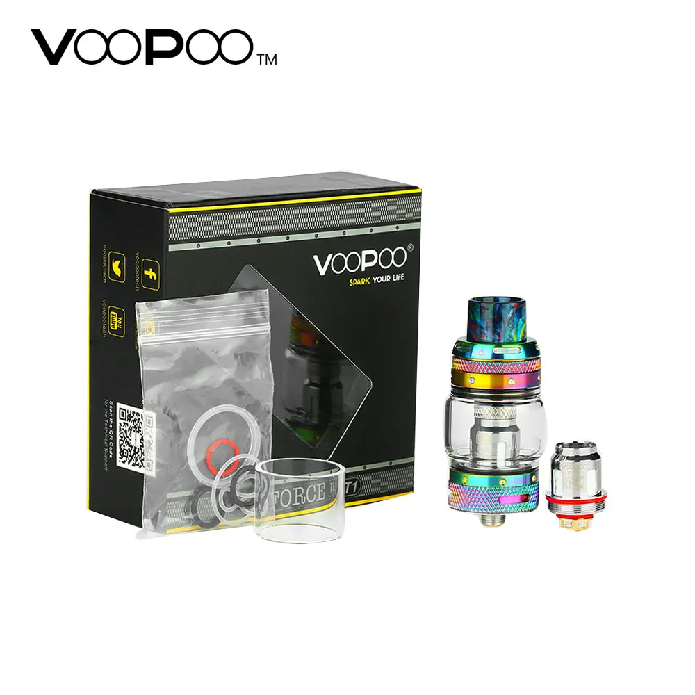 

100% Original VOOPOO UFORCE T1 Subohm Tank 3.5ml/8ml with All-new N1 0.13ohm Mesh Coil & Bottom Airflow Design E-cig Atomizer