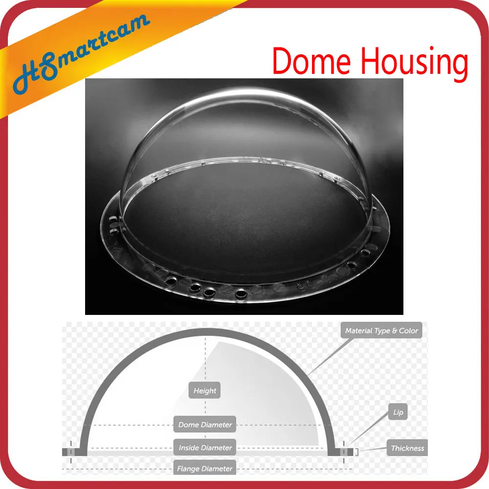 

9 Inch Indoor / Outdoor CCTV Replacement Clear Acrylic Camera Dome Housing cctv Accessories ptz CCTV Camera