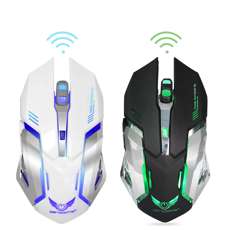 Computer Mouse Wireless 2.4G 6 Buttons 2400DPI Built-In Rechargeable Battery Gaming Wireless Mouse Mice