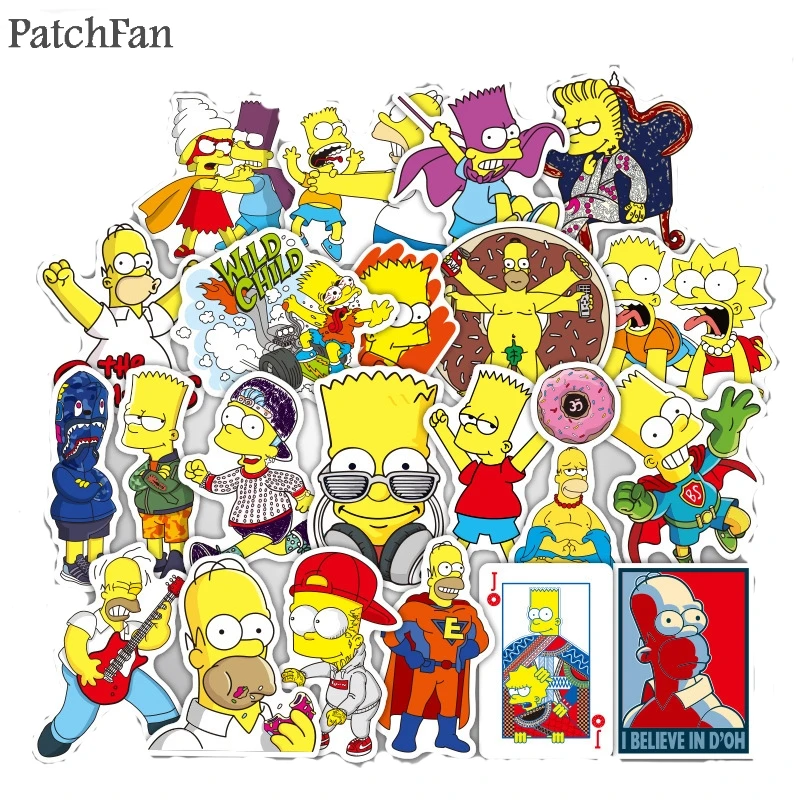 Patchfan 50 шт. забавные ПВХ мультфильм водонепроницаемые наклейки для diy багажа скейтборда ноутбука стены гитары украшения дома A0722