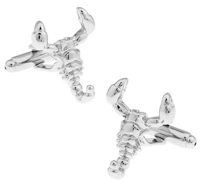 

Factory Price Retail Novelyu Cufflinks For Men Fashion Copper Material Silver Animal Scorpion Design Cuff Links Free Shipping