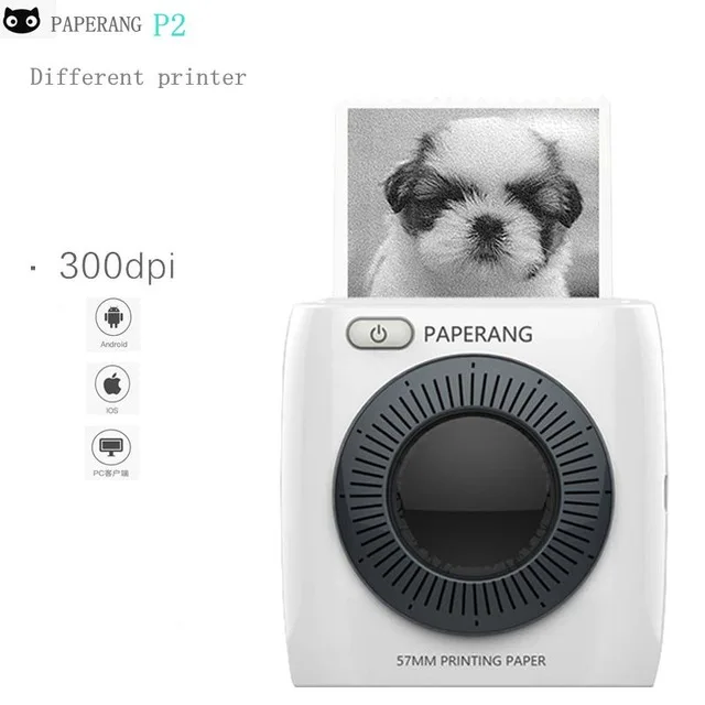 

PAPERANG P2 Pocket Draagbare Bluetooth Printer Telefoon Foto Draadloze Aansluiting HD Thermische Labelprinter 1000 mah JEPOD