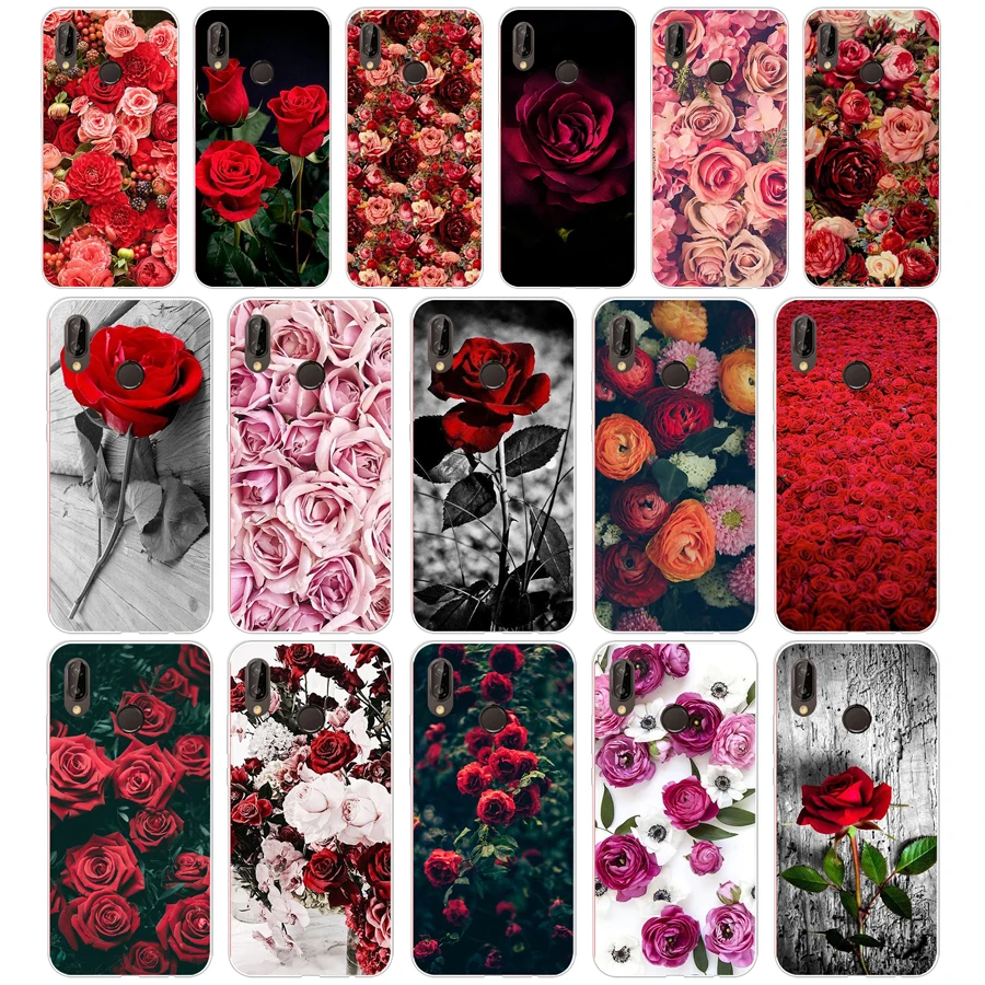 

12G Beautiful Garden Red Roses Flowers Soft Silicone Tpu Cover Case for huawei Honor 7a pro Nova 3 3i case