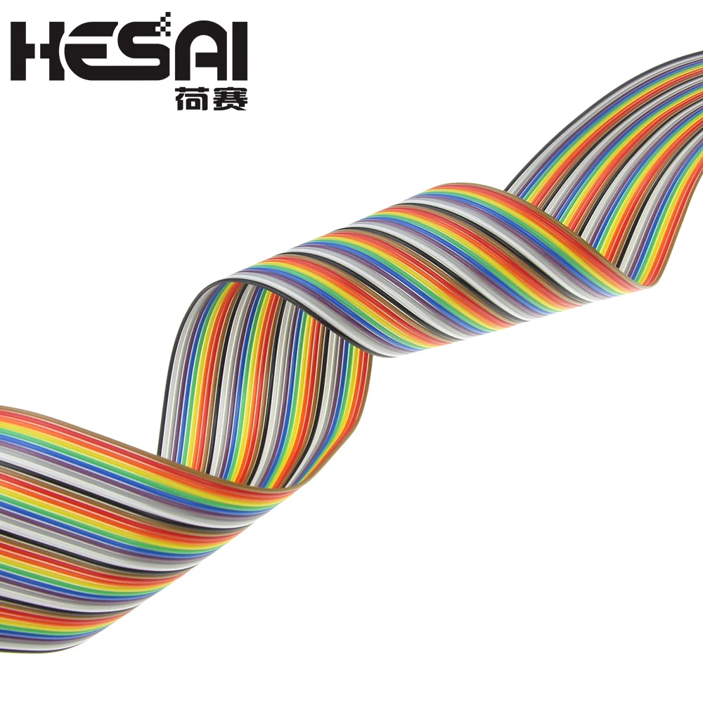 1,27 мм шаг 20 путь 20 pin Плоский Цвет Радуга ленточный кабель провода многожильный проводник для PCB DIY 1 м/лот