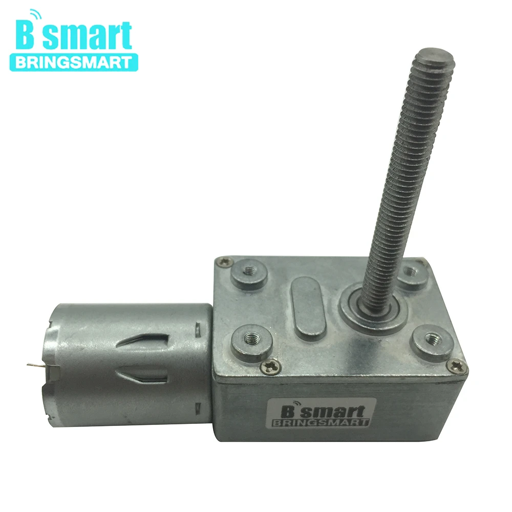 

Bringsmart JGY370 Worm Gear Motor 12V Volt DC M6 Screw Shaft Length 50mm 6V 24V Mini Motor Reversed Reducer Motor Self-lock