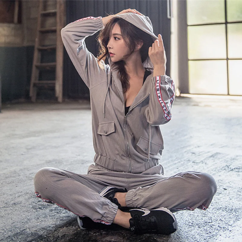 Women Two Piece Set Hoodies and Pants Casual Loose Tracksuit Club Outfits Sweatsuits for Womens 2019 thin Woman