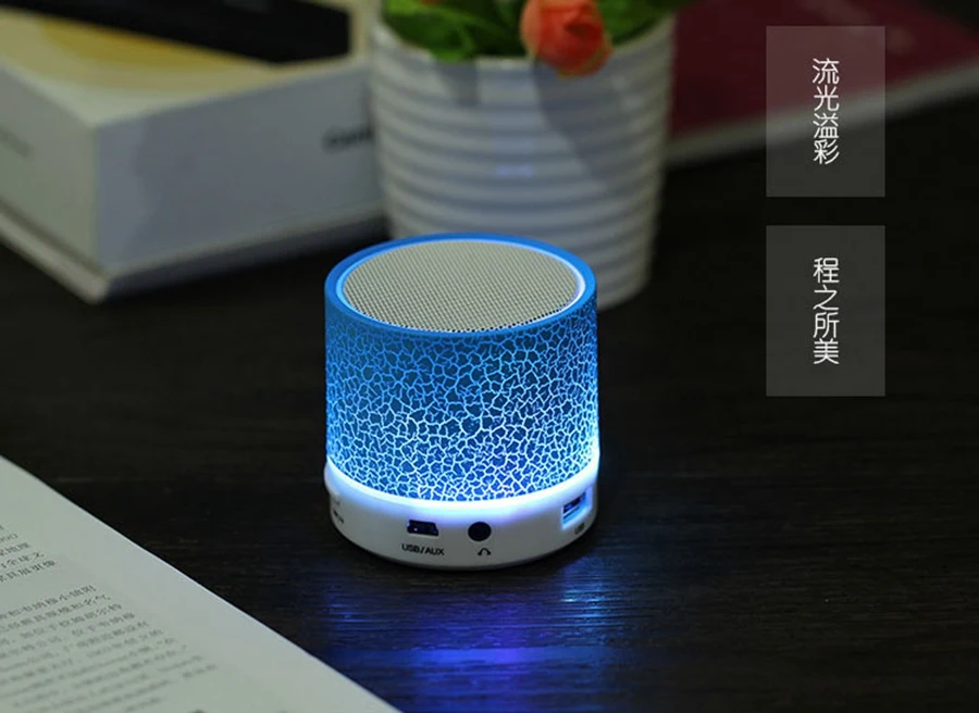 Icoque Smart Wireless Portable Bluetooth Speaker Led Light with Microphone Outdoor Stereo Music Color Mini TF PC USB Speakers (10)