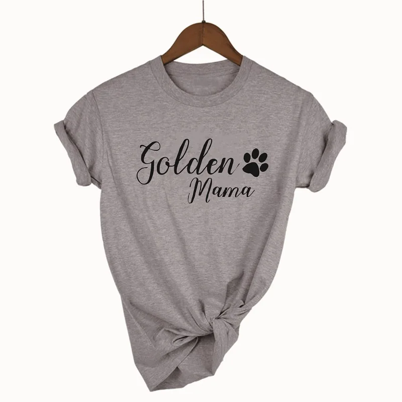OKOUFEN/Новая модная футболка с надписью Golden Mama Повседневная летняя короткими
