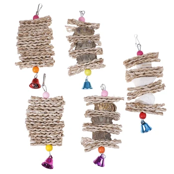 

1PCS Colorful Parrot Toys Natural Wood Pet Bird Parrot Chew Toys Bird Cage Toys For Large Parrots