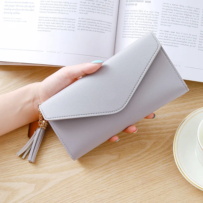 Long Wallet Women Purses Tassel Fashion Coin Purse Card Holder Female High Quality Clutch Money Bag PU Leather Wallet  116
