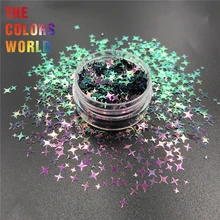 TCT-351 Chameleon Color Four Angle Stars Nail Glitter Nail Art Decoration Body Art Tumblers Crafts Festival Accessories supplier