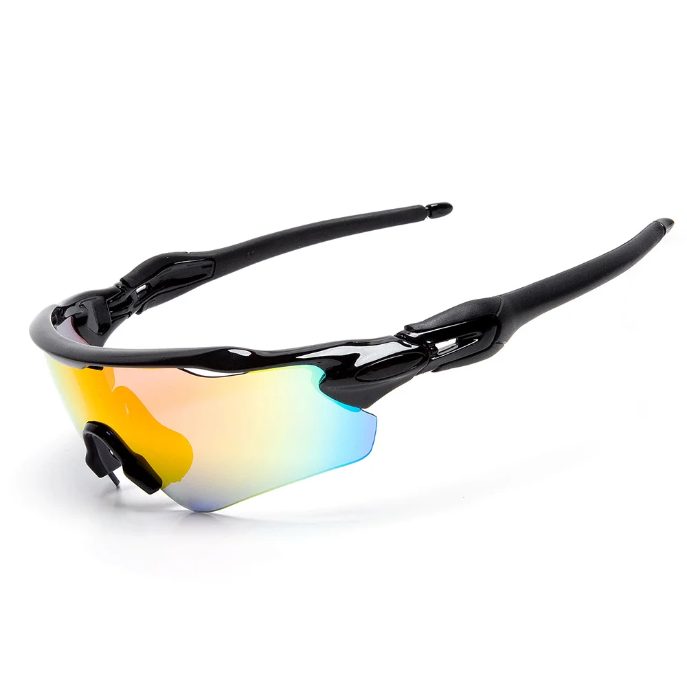 Cuzaekii, 5 линз, поляризационные велосипедные очки для мужчин и женщин, UV400, солнцезащитные очки для горного велосипеда, велосипедные, для спорта на открытом воздухе, ветрозащитные очки - Цвет: black