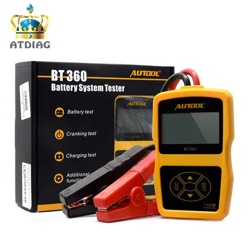 

2019 New BT360 12V Digital Car Battery Tester for Flooded GEL BT360 12 Volt Automotive Battery Analyzer CCA Multi-language