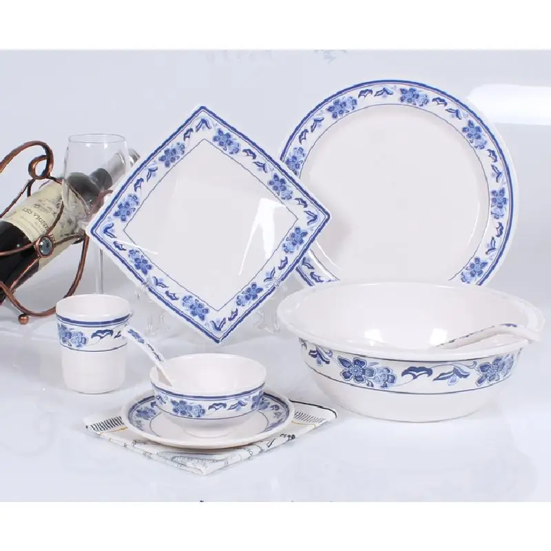 Top Grade Melamine Tableware Blue and white Flower Square ...