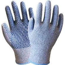 Анти вырезать рабочие перчатки HPPE с нитрилом палец окунутый с нитриловыми точками Cut Resistance рабочие перчатки