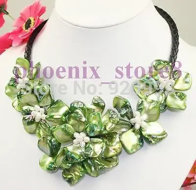 

FREE SHIPPING>>>@@ > Wholesale Free P&P******WOW ! BEAUTIFUL HANDWORK SHELL & PEARL NECKLACE #3805