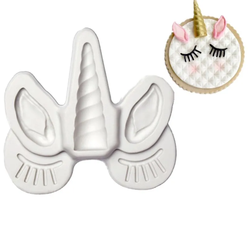 

Unicorn Ear Eye Horn Silicone Mold Cupcake Decoration Fondant Mold DIY Party Cake Decorating Tool Candy Chocolate Mold